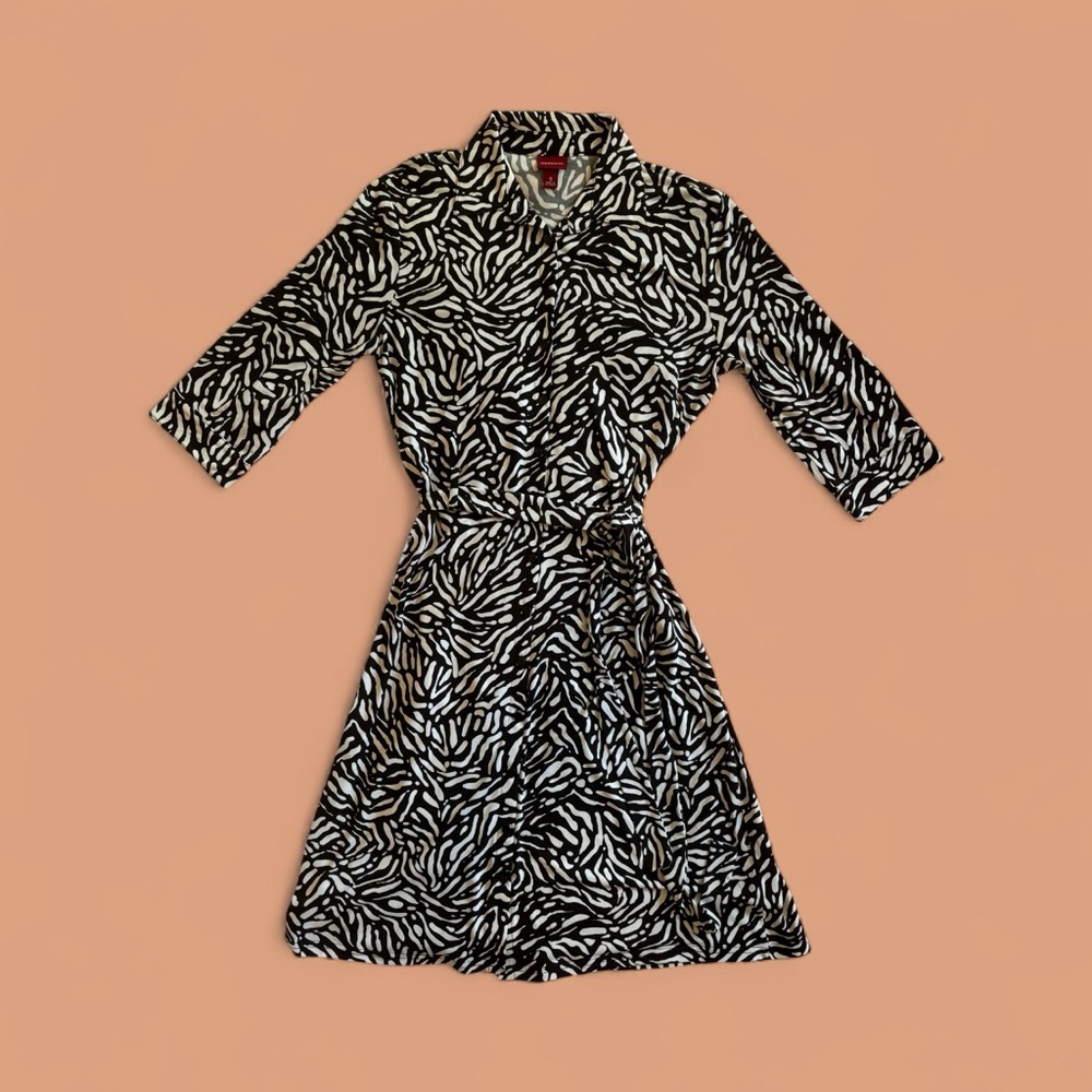 Merona Women’s Animal Print V-Neck Dress Size S